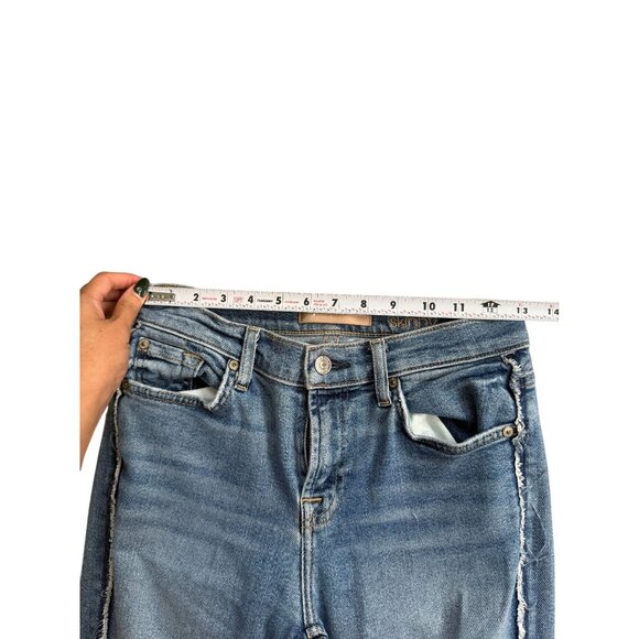 7 FOR ALL MANKIND Luxe Vintage Light Wash Ankle Skinny Jeans Size 26 - Picture 6 of 10